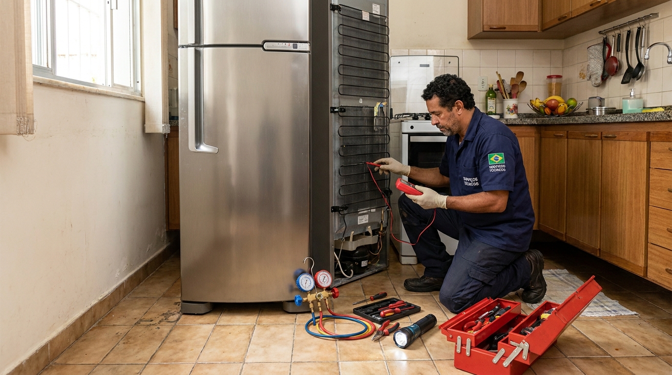 Técnico de conserto de geladeira em residência em Londrina‑PR